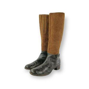 Miu Miu Womens Black Brown Vero Cuoio Knee High Riding Boots Size US 9